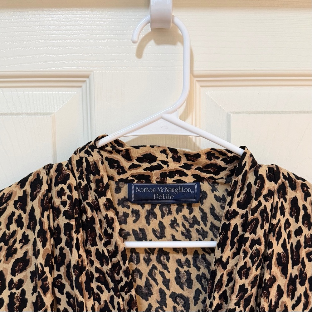 Vintage Norton McNaughton Leopard Print Top